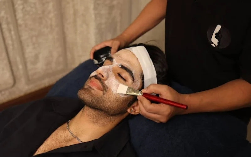 Man getting The Lair Man's special Balancing Facial